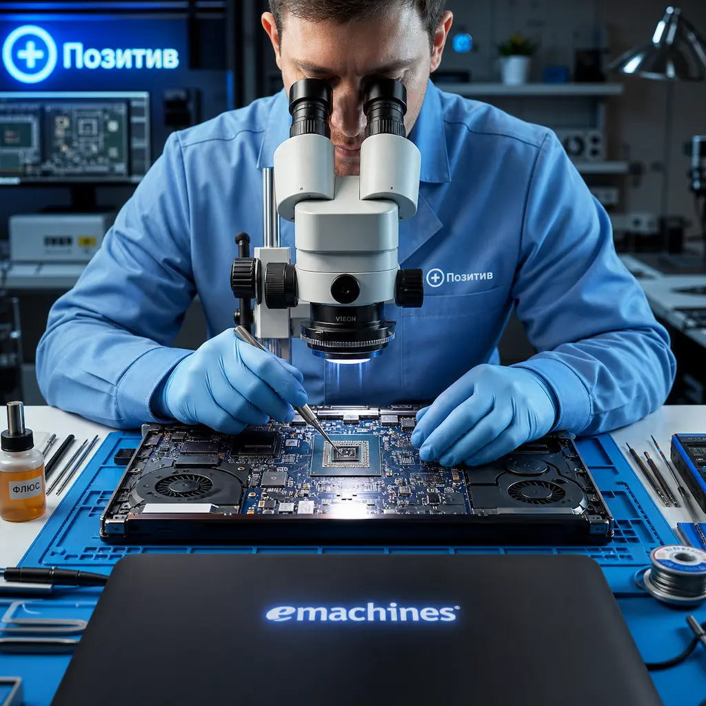 Замена видеокарты ноутбука Emachines в Пушкино