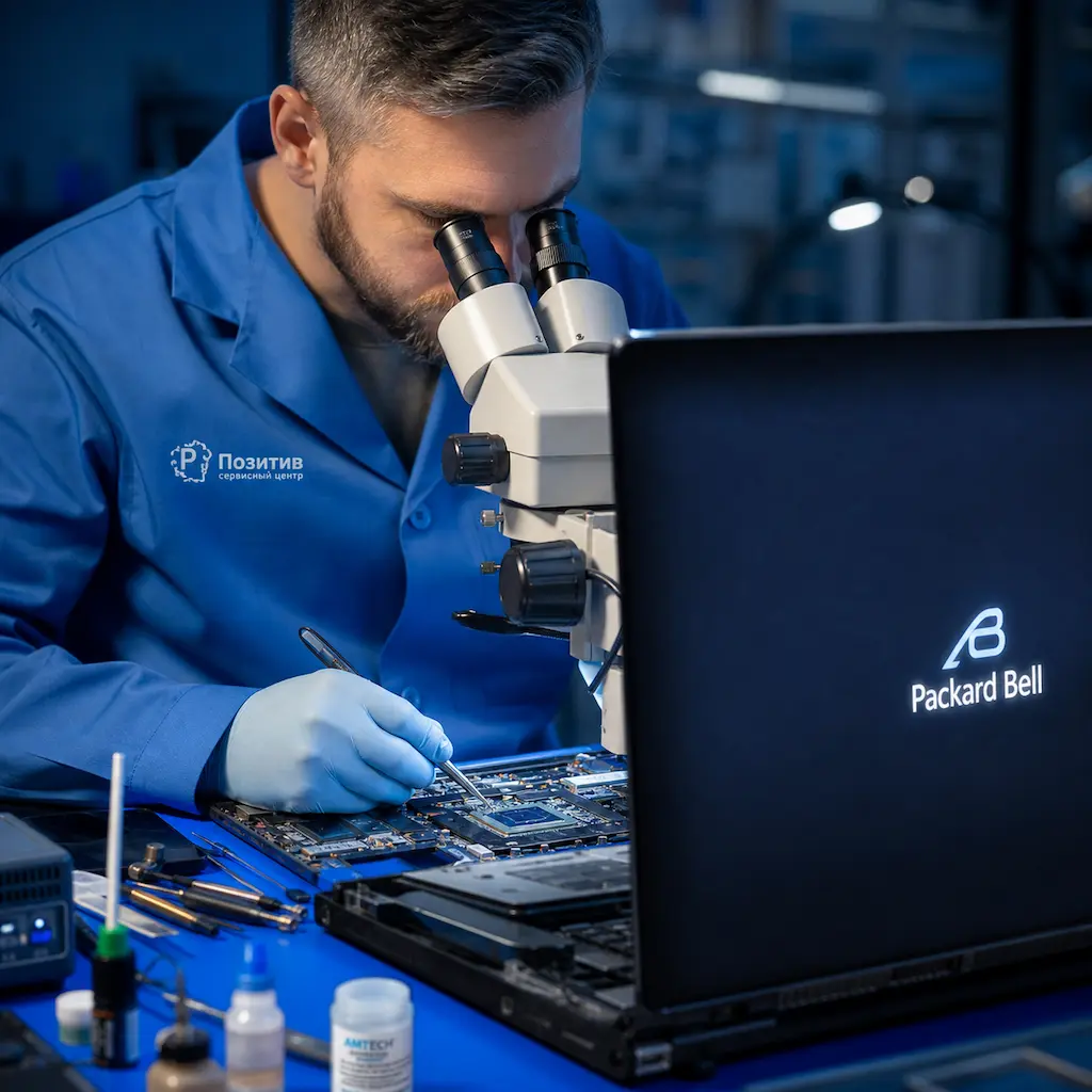 Замена видеокарты ноутбука Packard Bell в Пушкино