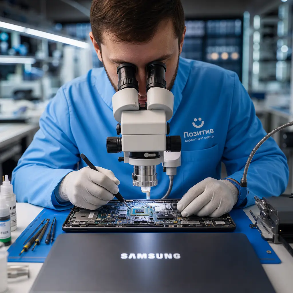 Замена видеокарты ноутбука Samsung в Пушкино