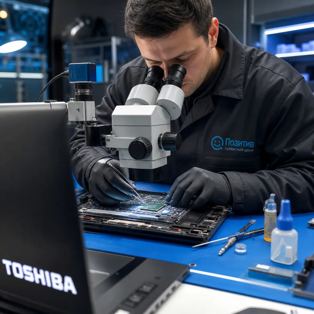 Замена видеокарты ноутбука Toshiba в Пушкино