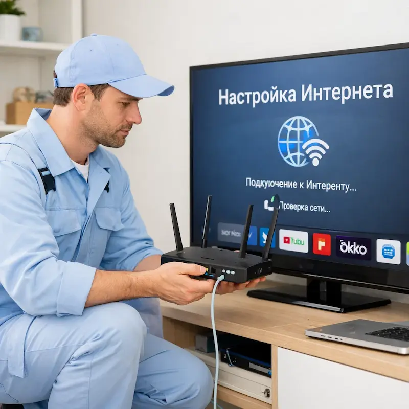 Настройка интернета на телевизоре в Пушкино