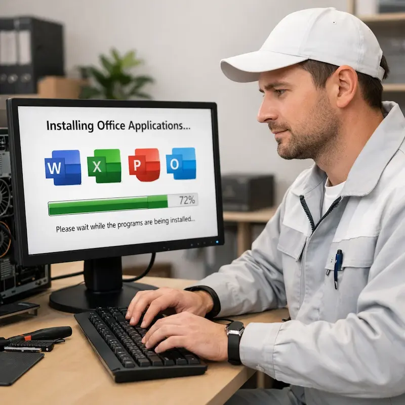 установка офисных программ на компьютер в Пушкино