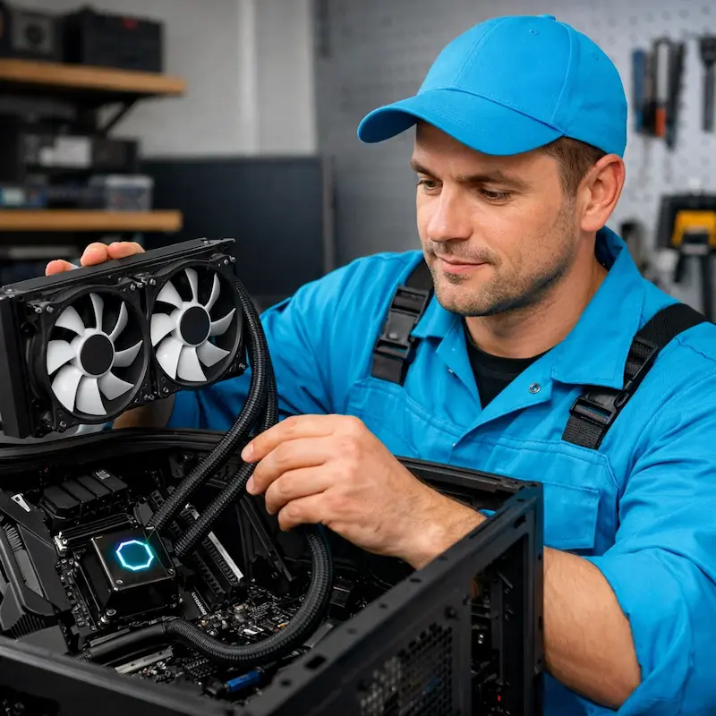 Установка водяного охлаждения на компьютер в Пушкино